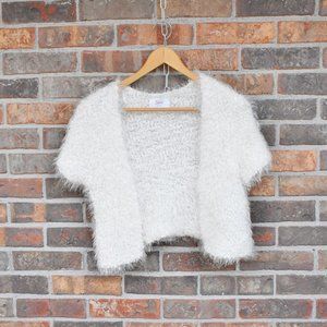 Justice Off-White Cardigan Sweater Size 16/18